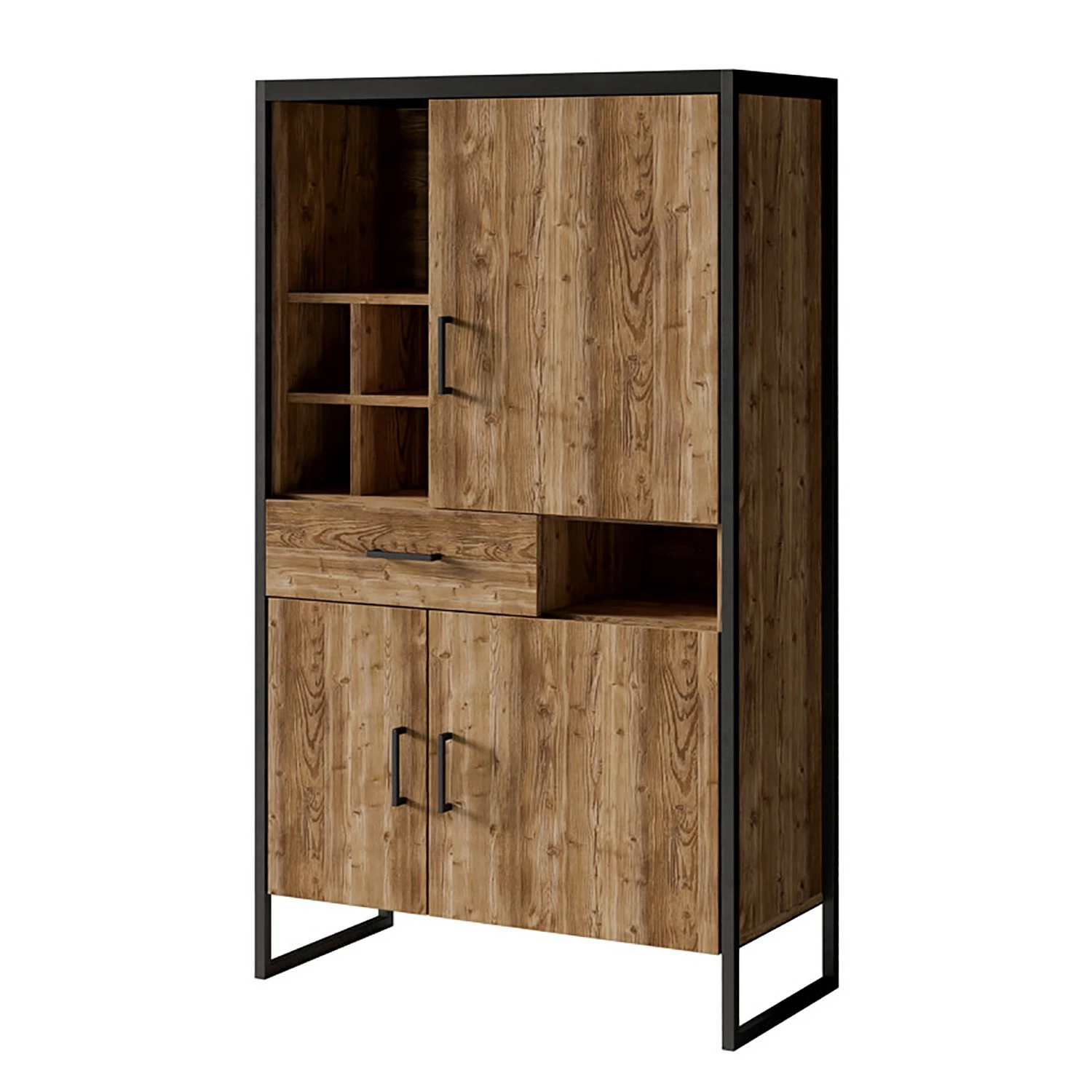 Red Living Regal Turriers II - Fichte Dekor / Matt Schwarz 1 Red Living Regal Turriers II - Fichte Dekor / Matt Schwarz