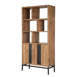 Ars manufacti Büroregal Domme - Akazie massiv / Eisen - Akazie / Anthrazit