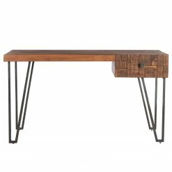 Wolf-Möbel Schreibtisch Bubry - Akazie massiv / Eisen - Akazie / Anthrazit -Wohnzimmermöbel boutique en ligne 1000246833 220330 030 DETAILS P000000001000246833