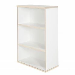 Furnitive Regal Basix I - Weiß / Eiche Sägerau Dekor