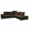Loftscape Ecksofa Tamaris II - Webstoff - Webstoff Palila: Espresso - Ecke davorstehend rechts - Mit Schlaffunktion