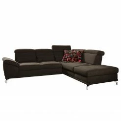 Loftscape Ecksofa Tamaris II - Webstoff - Webstoff Palila: Espresso - Ecke davorstehend rechts - Mit Schlaffunktion