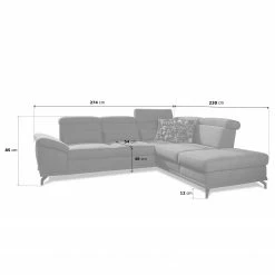 Loftscape Ecksofa Tamaris II - Webstoff - Webstoff Palila: Espresso - Ecke davorstehend rechts - Mit Schlaffunktion -Wohnzimmermöbel boutique en ligne 1000248791 210317 15134901419 SKETCH DETAILS P000000001000248791 sketch