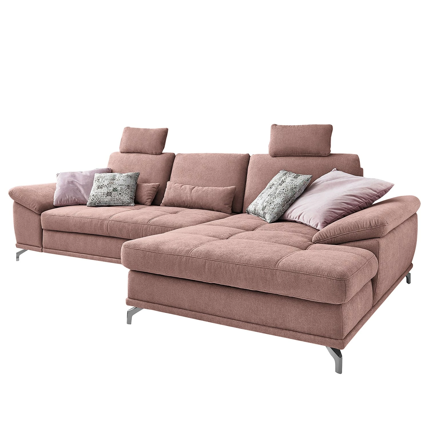 Loftscape Ecksofa Odenas - Webstoff - Webstoff Palila: Mauve - Longchair davorstehend rechts - Mit Schlaffunktion 1 Loftscape Ecksofa Odenas - Webstoff - Webstoff Palila: Mauve - Longchair davorstehend rechts - Mit Schlaffunktion