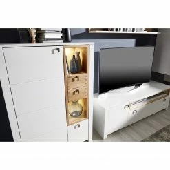 Loftscape Highboard Cordelle I - Inkl. Beleuchtung - Matt Weiß / Wildbuche -Wohnzimmermöbel boutique en ligne 1000249572 210630 15440500017 MOOD DETAILS P000000001000249572 mood