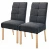 Norrwood Polsterstuhl Brachy (2er-Set) - Flachgewebe / Buche massiv - Anthrazit