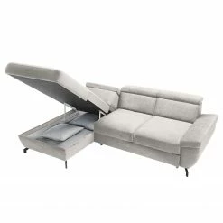 Fredriks Ecksofa Cussay - Flachgewebe - Webstoff Cuna: Hellgrau - Longchair davorstehend links -Wohnzimmermöbel boutique en ligne 1000249899 210415 16210000803 DETAILS P000000001000249899