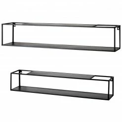 Loftscape Wandregal Lancieux II (2er-Set) - Metall - Schwarz