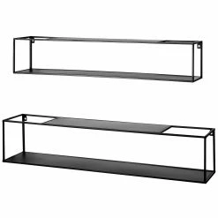 Loftscape Wandregal Lancieux I (2er-Set) - Metall - Schwarz