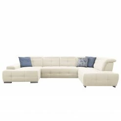 Loftscape Wohnlandschaft Beutin - Flachgewebe - Flachgewebe Olea: Weiß - Ottomane davorstehend rechts - Ohne Schlaffunktion -Wohnzimmermöbel boutique en ligne 1000253815 210419 15101000772 DETAILS P000000001000253815