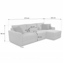 Loftscape Ecksofa Guillac - Webstoff - Webstoff Palila: Fango - Longchair davorstehend rechts - Mit Schlaffunktion -Wohnzimmermöbel boutique en ligne 1000253868 210419 15175501260 SKETCH DETAILS P000000001000253868 sketch