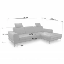 Loftscape Ecksofa Lascaux - Echtleder - Echtleder Pua: Schwarz - Longchair davorstehend rechts -Wohnzimmermöbel boutique en ligne 1000253907 210419 15225101605 SKETCH DETAILS P000000001000253907 sketch