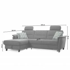 Loftscape Ecksofa Baulon I - Flachgewebe - Flachgewebe Ama: Weinrot - Longchair davorstehend links - Mit Schlaffunktion -Wohnzimmermöbel boutique en ligne 1000253965 220120 10254600606 SKETCH DETAILS P000000001000253965 sketch