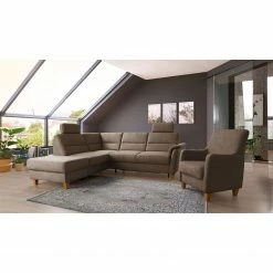 Loftscape Ecksofa Baulon II - Flachgewebe - Flachgewebe Ama: Nougat - Ottomane davorstehend links - Mit Schlaffunktion -Wohnzimmermöbel boutique en ligne 1000253993 220908 021 MOOD DETAILS P000000001000253993 mood