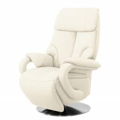 Fredriks Relaxsessel Foulbec - Echtleder Pua: Creme - Relaxfunktion
