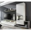 GWINNER Wohnwand Bellano II (3-teilig) - Matt Weiß / Beton Dekor - Ausrichtung rechts - Mit Beleuchtung