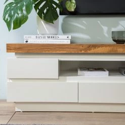 Fredriks TV-Lowboard Namona II - Inkl. Beleuchtung - Eiche Dekor / Weiß -Wohnzimmermöbel boutique en ligne 1000255072 220729 051 DETAILS P000000001000255072