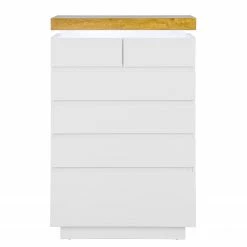 Fredriks Kommode Namona II - Inkl. Beleuchtung - Eiche Dekor / Weiß -Wohnzimmermöbel boutique en ligne 1000255075 220803 035 DETAILS P000000001000255075