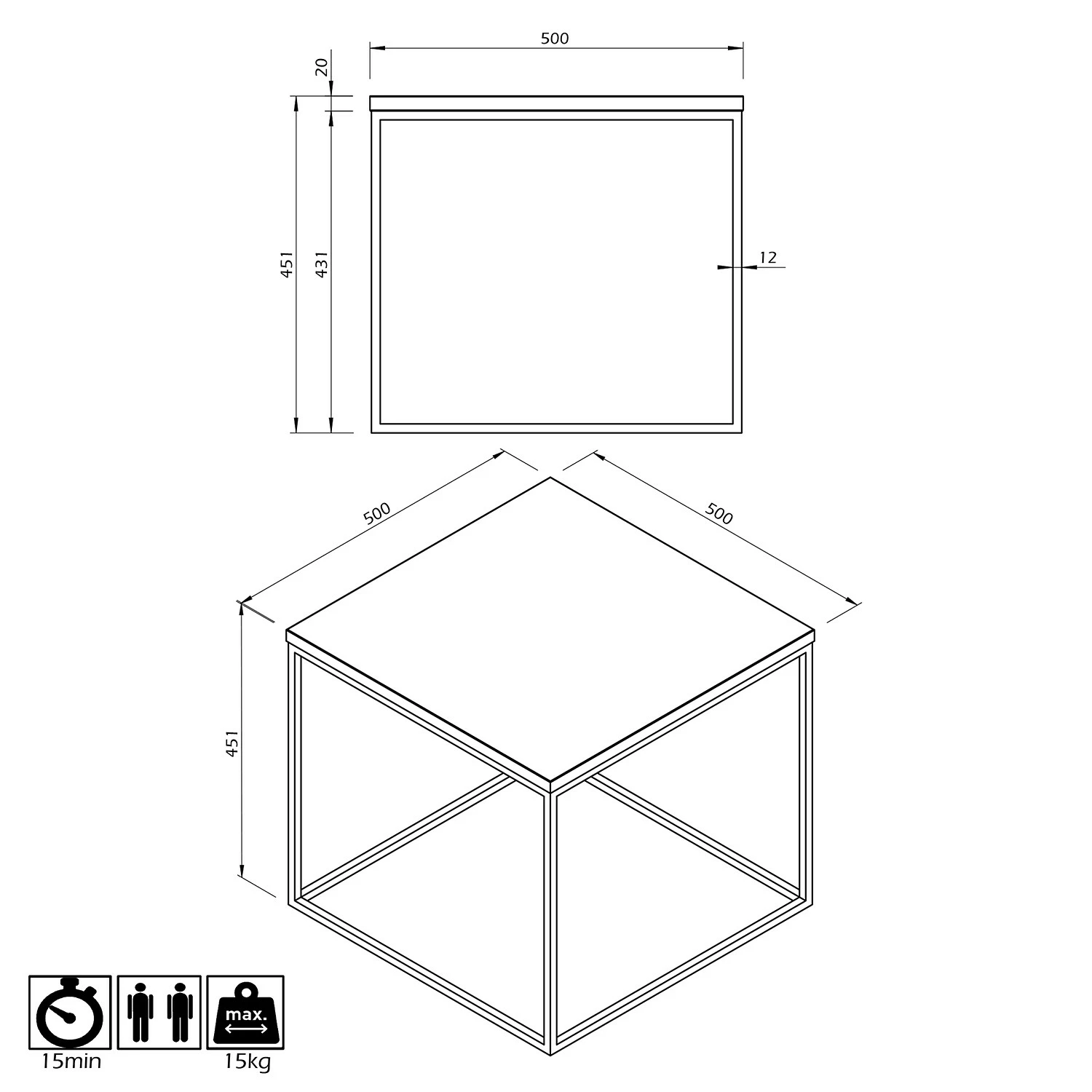 Temahome Couchtisch Gleam IV - Echtholzfurnier / Metall - Eiche 4 Temahome Couchtisch Gleam IV - Echtholzfurnier / Metall - Eiche – Bild 4