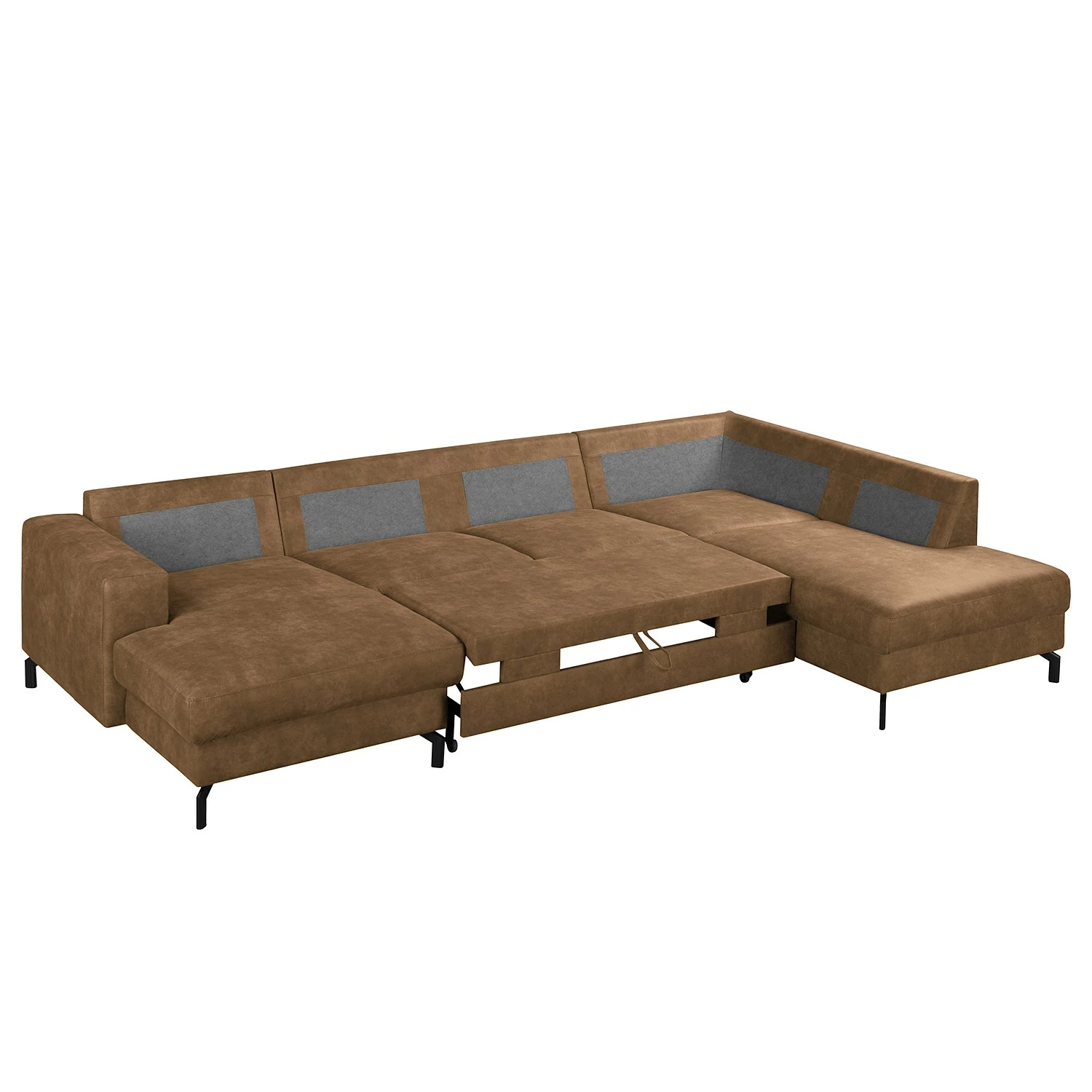 Loftscape Wohnlandschaft Le Vivier - Antikleder - Hellbraun - Longchair davorstehend links / Ottomane rechts 2 Loftscape Wohnlandschaft Le Vivier - Antikleder - Hellbraun - Longchair davorstehend links / Ottomane rechts – Bild 2