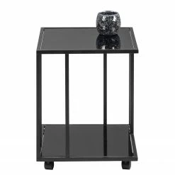 Loftscape Beistelltisch Bonnefond - Glas / Metall - Schwarz -Wohnzimmermöbel boutique en ligne 1000255945 220209 12152100040 DETAILS P000000001000255945