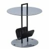 Loftscape Beistelltisch Mansonville I - Glas / Metall - Grau / Schwarz