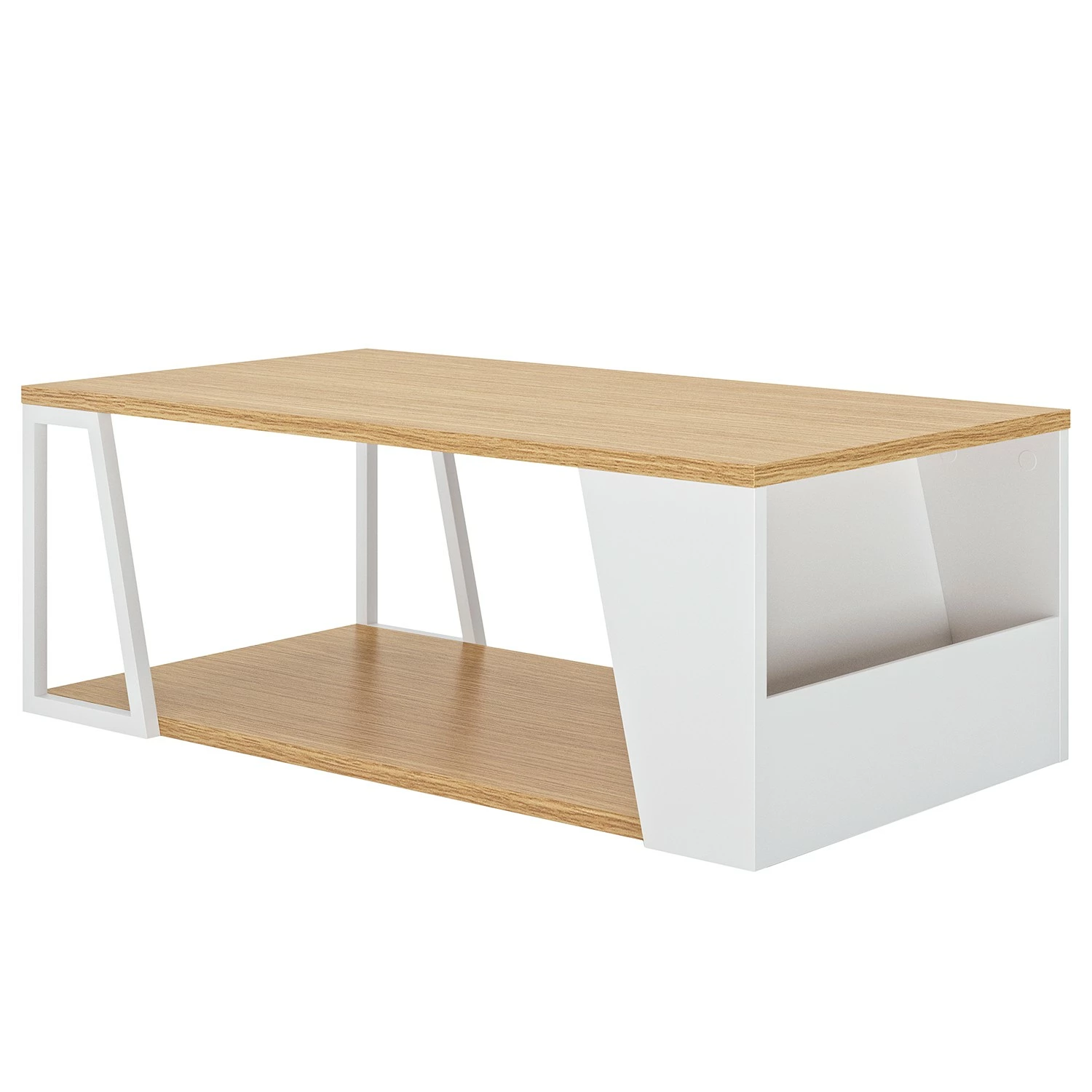 Temahome Couchtisch Albi - Echtholzfurnier - Eiche / Weiß 1 Temahome Couchtisch Albi - Echtholzfurnier - Eiche / Weiß