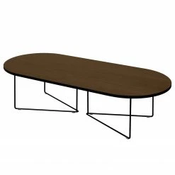 Temahome Couchtisch Oval - Echtholzfurnier / Metall - Walnuss