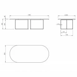 Temahome Couchtisch Oval - Echtholzfurnier / Metall - Walnuss -Wohnzimmermöbel boutique en ligne 1000256015 210331 14513000296 SKETCH DETAILS P000000001000256015 sketch