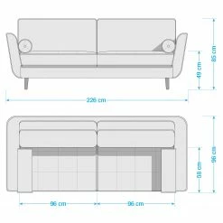 Studio Copenhagen Sofa Vieux Lyon (3-Sitzer) - Microfaser Panja: Dunkelgrün -Wohnzimmermöbel boutique en ligne 1000256548 210809 09092400131 SKETCH DETAILS P000000001000256548 sketch
