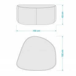 Studio Copenhagen Polsterhocker Vieux Colpo - Microfaser Alana: Dunkelblau -Wohnzimmermöbel boutique en ligne 1000256625 210809 09092200009 SKETCH DETAILS P000000001000256625 sketch