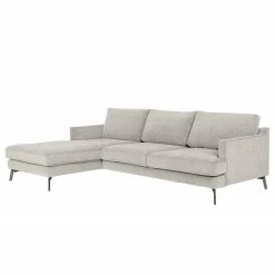 Studio Copenhagen Ecksofa Vieux Bourg - Flachgewebe Nona: Hellgrau - Longchair davorstehend links