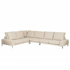 Bizzarto Ecksofa Penda - Webstoff Sogol: Creme - Longchair beidseitig montierbar