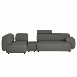 Bizzarto Ecksofa Imbert - Webstoff Sogol: Dunkelgrau - Ottomane davorstehend links -Wohnzimmermöbel boutique en ligne 1000256792 220518 030 DETAILS P000000001000256792