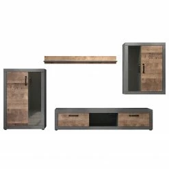 Trendteam Wohnwand Jazz (4-teilig) - Eiche Dunkel Dekor / Dunkelgrau -Wohnzimmermöbel boutique en ligne 1000256959 210409 12314100028 DETAILS P000000001000256959