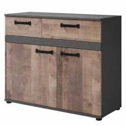 Trendteam Kommode Stripe I - Altholz Dekor / Grau