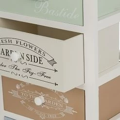 Ridgevalley Kommode Le Merlan - Paulownia massiv - Weiß / Mehrfarbig - Höhe: 72 cm -Wohnzimmermöbel boutique en ligne 1000257198 210413 14375300071 DETAILS P000000001000257198