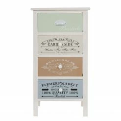 Ridgevalley Kommode Le Merlan - Paulownia massiv - Weiß / Mehrfarbig - Höhe: 72 cm -Wohnzimmermöbel boutique en ligne 1000257198 210430 13003000069 DETAILS P000000001000257198