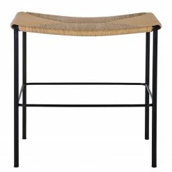 Ars Natura Hocker Bonao - Loom / Eisen - Natur / Schwarz -Wohnzimmermöbel boutique en ligne 1000257234 220330 030 DETAILS P000000001000257234