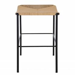 Ars Natura Hocker Bonao - Loom / Eisen - Natur / Schwarz -Wohnzimmermöbel boutique en ligne 1000257234 220330 031 DETAILS P000000001000257234