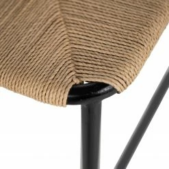 Ars Natura Hocker Bonao - Loom / Eisen - Natur / Schwarz -Wohnzimmermöbel boutique en ligne 1000257234 220330 033 DETAILS P000000001000257234