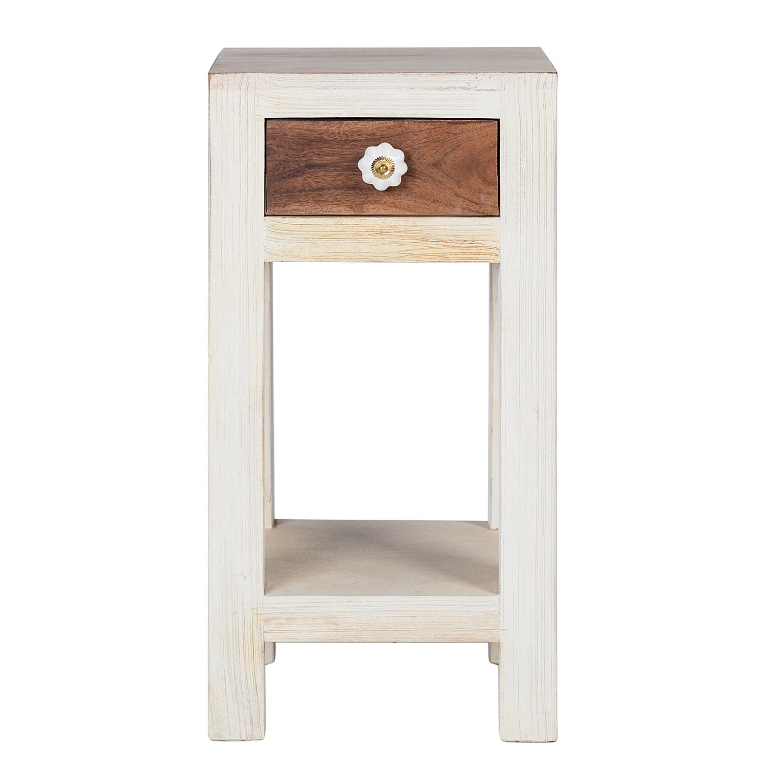 Wolf-Möbel Beistelltisch Maison - Akazie massiv - Akazie Stone / Antik Weiß - Höhe: 60 cm 2 Wolf-Möbel Beistelltisch Maison - Akazie massiv - Akazie Stone / Antik Weiß - Höhe: 60 cm – Bild 2