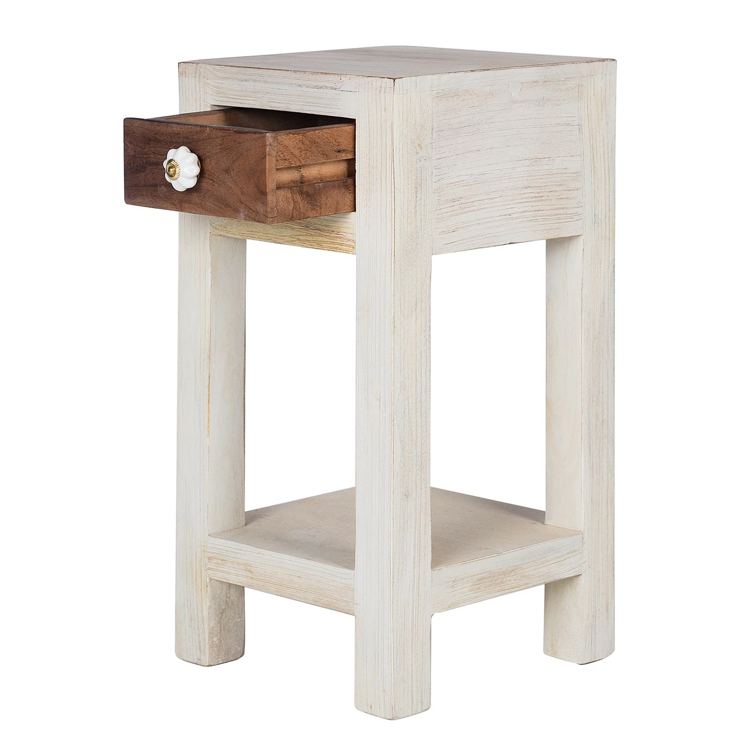 Wolf-Möbel Beistelltisch Maison - Akazie massiv - Akazie Stone / Antik Weiß - Höhe: 60 cm 3 Wolf-Möbel Beistelltisch Maison - Akazie massiv - Akazie Stone / Antik Weiß - Höhe: 60 cm – Bild 3