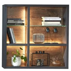 Red Living Wandregal Batey II - inkl. Beleuchtung - Haveleiche Dekor / Graphit