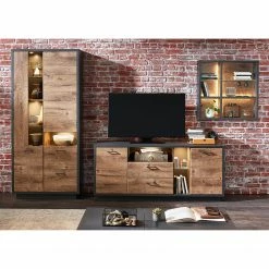 Red Living Wandregal Batey II - inkl. Beleuchtung - Haveleiche Dekor / Graphit -Wohnzimmermöbel boutique en ligne 1000257541 210413 13402300026 MOOD DETAILS P000000001000257541 mood