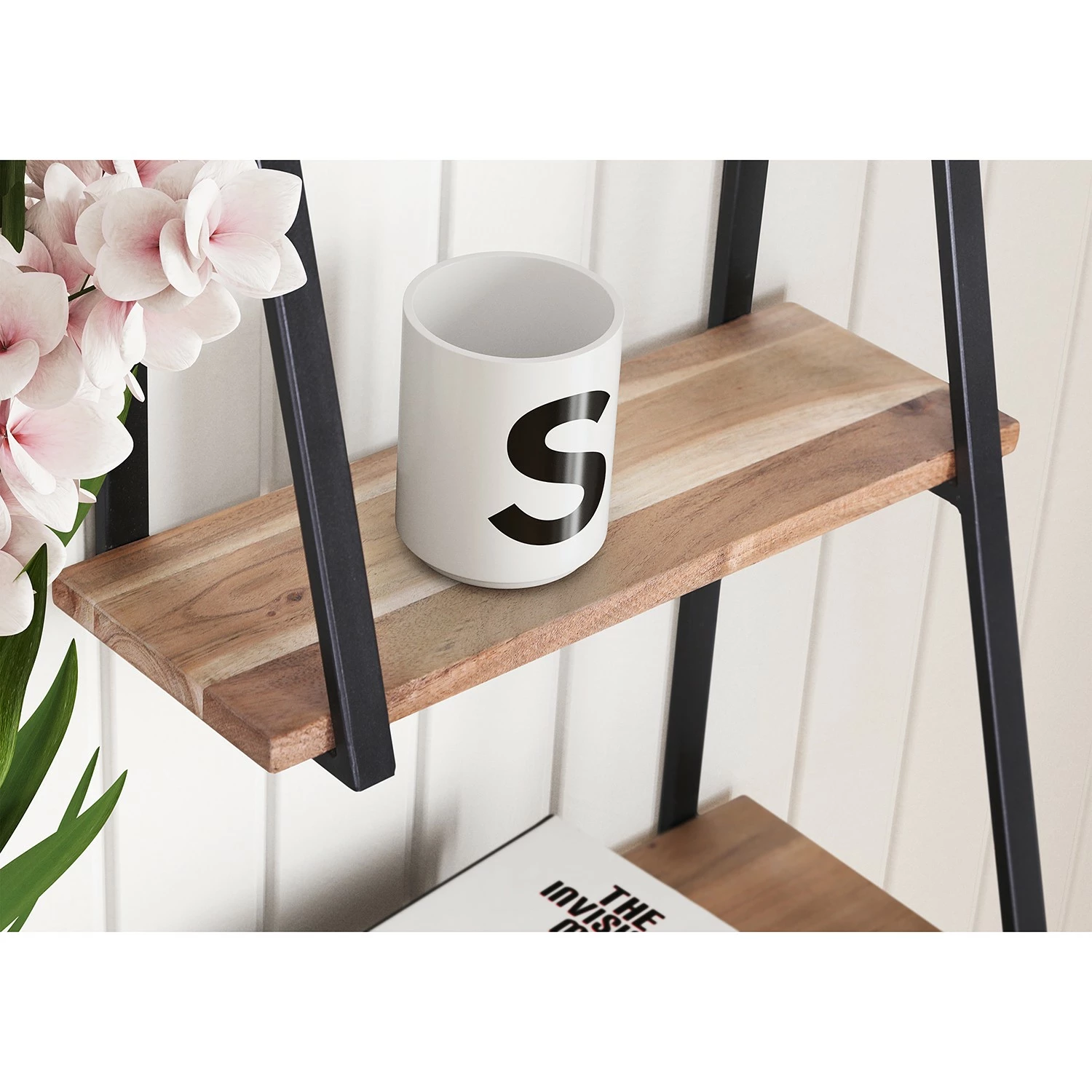 Red Living Wandregal Haina - Akazie massiv / Metall - Akazie / Anthrazit 5 Red Living Wandregal Haina - Akazie massiv / Metall - Akazie / Anthrazit – Bild 5