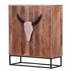 Naturoo Kommode Muhu - Mango massiv / Metall - Mango / Schwarz