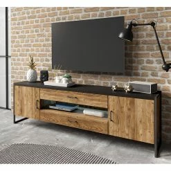 Red Living Wohnwand Turriers (3-teilig) - Fichte Dekor / Matt Schwarz 18 Red Living Wohnwand Turriers (3-teilig) - Fichte Dekor / Matt Schwarz -Wohnzimmermöbel boutique en ligne 1000259843 210413 14132100039 MOOD DETAILS P000000001000259843 mood