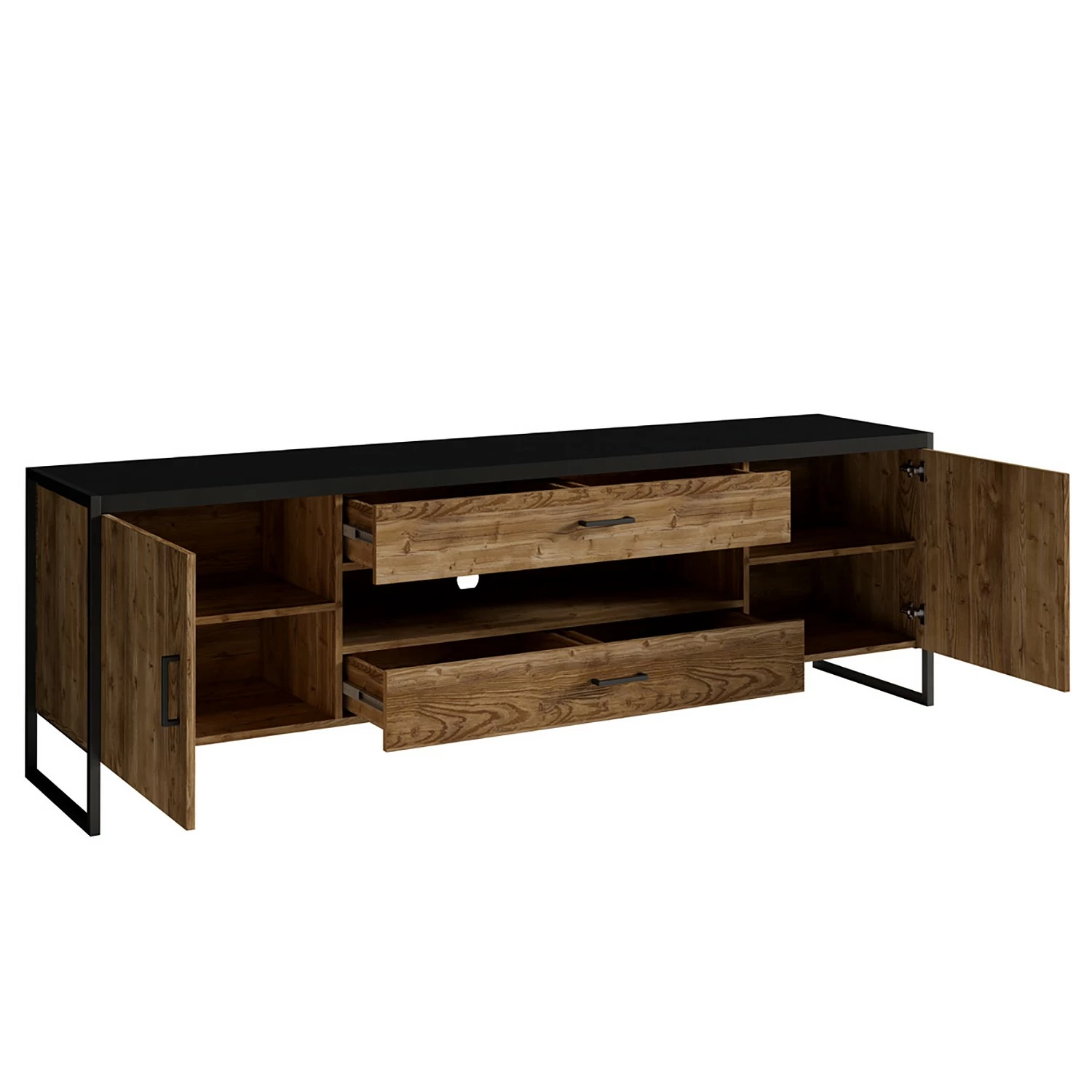 Red Living Wohnwand Turriers (3-teilig) - Fichte Dekor / Matt Schwarz 8 Red Living Wohnwand Turriers (3-teilig) - Fichte Dekor / Matt Schwarz – Bild 8