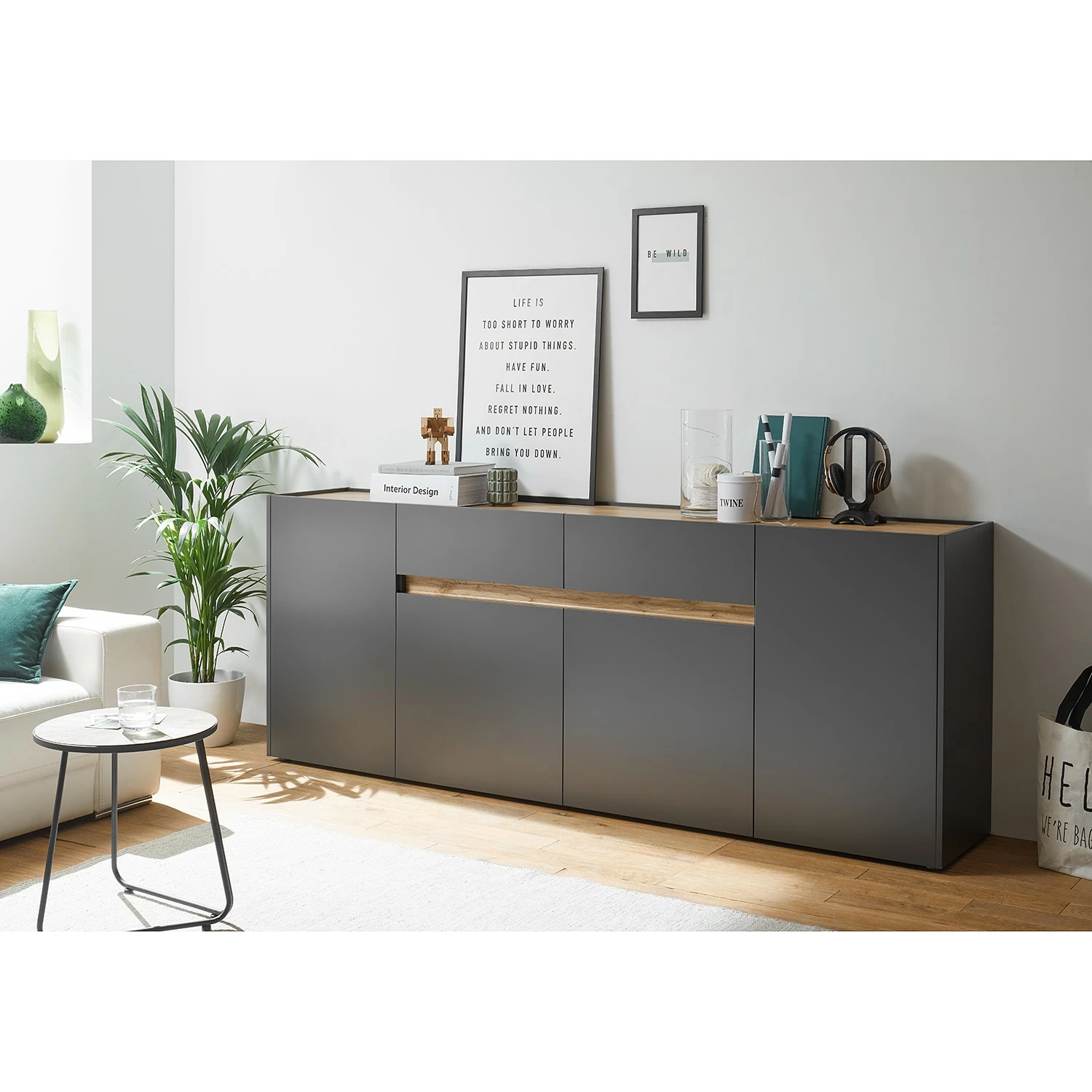 Norrwood Sideboard Olon - Anthrazit - Breite: 220 cm 2 Norrwood Sideboard Olon - Anthrazit - Breite: 220 cm – Bild 2